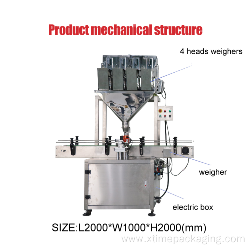 Bottle filling sealing Multihead weigher packing machine